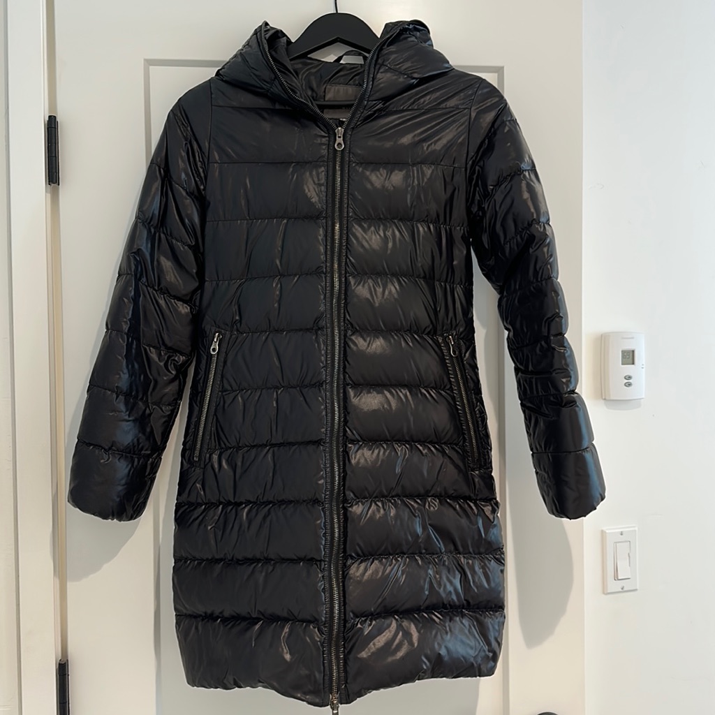 Duvetica 3/4 Length Puffer In Dark Navy Blue